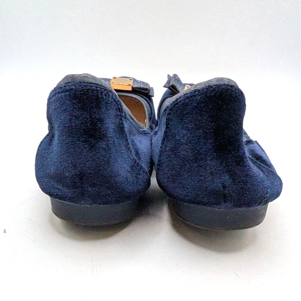 Cole Haan Womens Tali Velvet Ballet Flats With Glitter Bow Navy Blue Size 10.5 - Picture 3 of 9